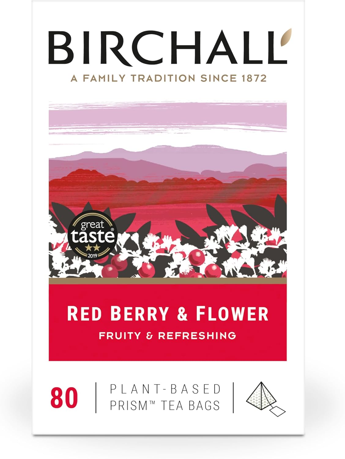 Birchall Tea Bags, Red Berry & Flower Tea Gift, Caffeine Free Tea Bursting with Full Flavour, Perfect Vegan Gifts, 80 Plant-Based Prism Tea Bags : Amazon.co.uk: Grocery