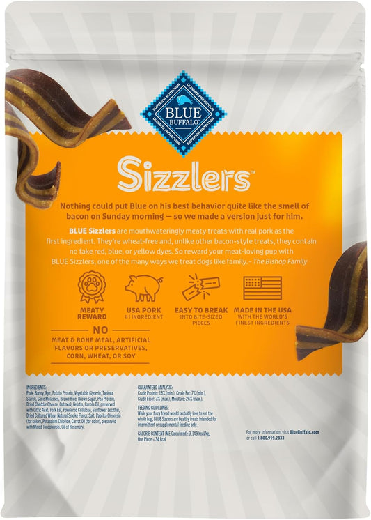 Blue Buffalo Sizzlers Bacon-Style Dog Treats With Real Usa Pork, Cheddar Flavor, 15-Oz. Bag