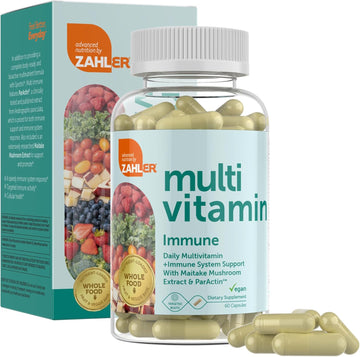 Zahler - Daily Multivitamin Immune Support Supplement With Maitake Mushroom Extract (60 Capsules) Certified Kosher Vegan Immunity Vitamins For Men & Women With Vitamin C & D, Iron, Calcium, B12, Zinc