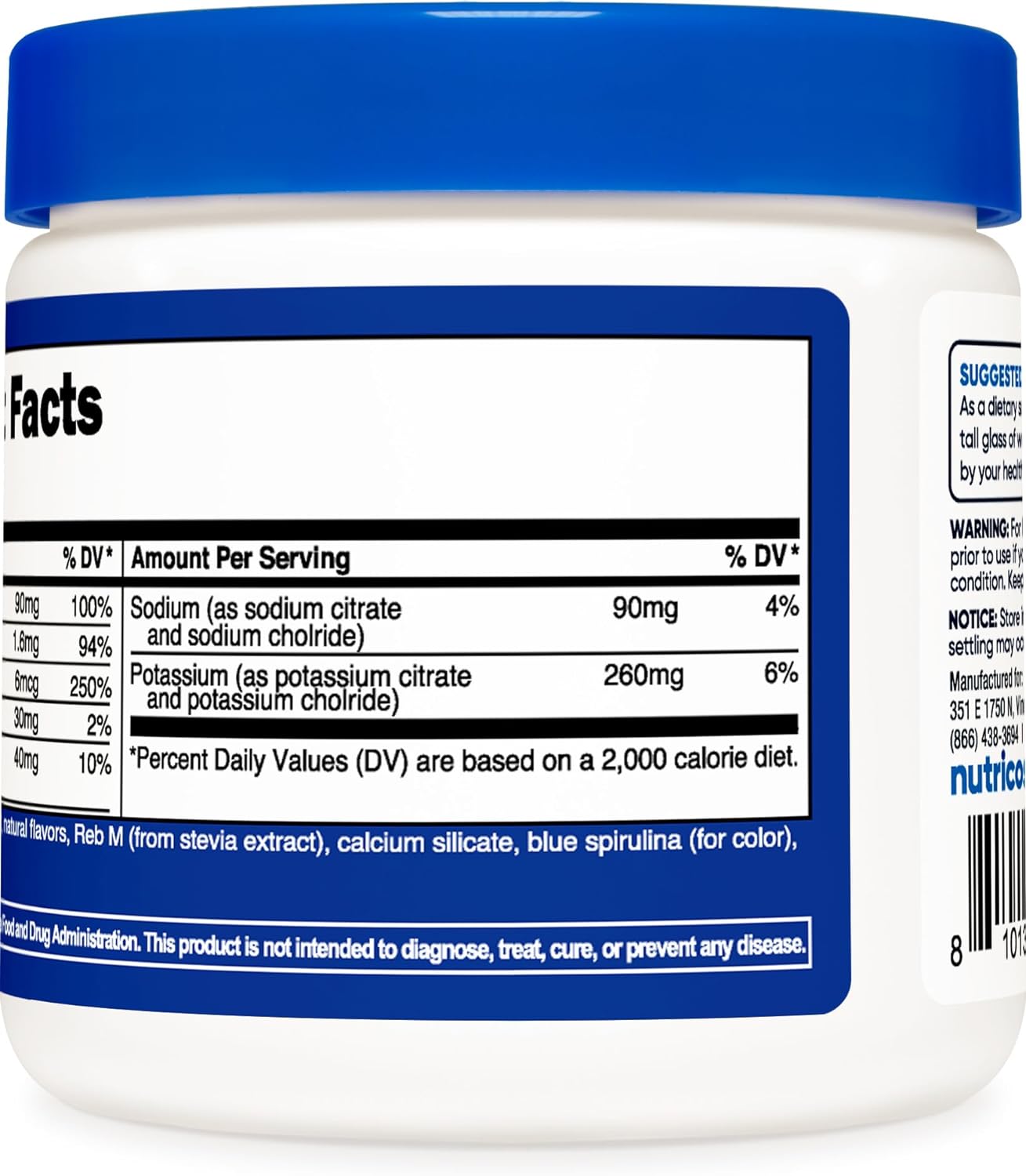 Nutricost Electrolyte Complex Powder (60 Servings, Blue Raspberry) - Hydration Supplement Drink Mix with Vitamins and Minerals : Health & Household