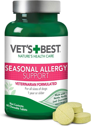 Vet's Best Vet’s Best Seasonal Allergy Relief | Dog Allergy Supplement | Relief from Dry or Itchy Skin | 60 Chewable Tablets