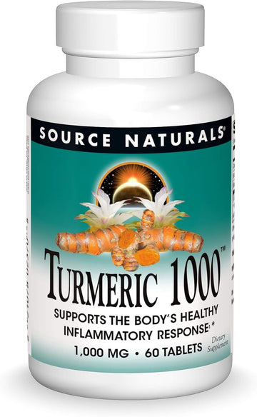 Source Naturals Turmeric 1000, Supports The Body’S Healthy Inflammatory Response*, 1,000Mg - 60 Tablets