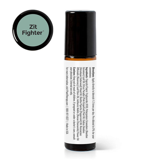 Plant Therapy Zit Fighter Essential Oil Blend Pre-Diluted Roll-On 10 Ml (1/3 Oz) 100% Pure, Therapeutic Grade