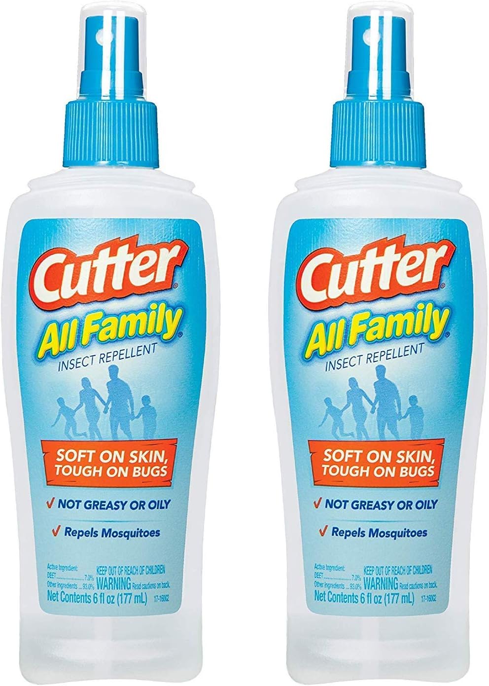 Cutter All Family Insect Repellent Pump Spray, Twin Pack, 2 To 6-Ounce