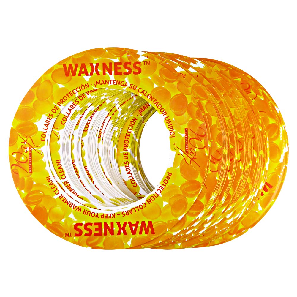 Waxness Waxing Protection Collars 50 Pack Yellow Fits Most 14 Ounces Tin Brands