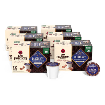 Don Francisco's Blueberry Flavored Medium Roast Coffee Pods - 72 Count- Recyclable Single-Serve Coffee Pods, Compatible with your K- Cup Keurig Coffee Maker