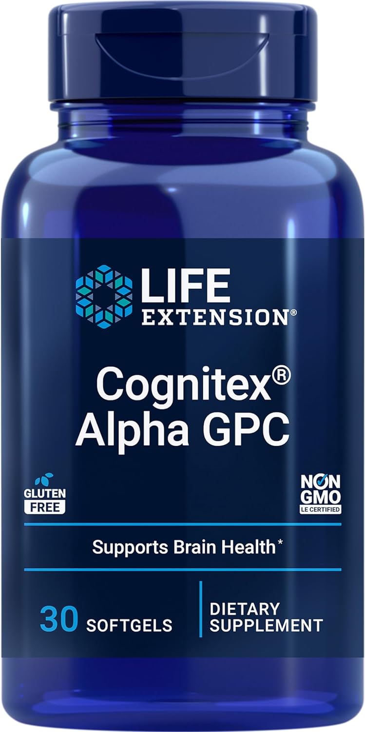 Life Extension Cognitex Alpha GPC – Alpha-Glyceryl Phosphoryl Choline, Phosphatidylserine, Blueberry Extract – A Strong Foundation for Cognitive Health – Non-GMO, Gluten-Free – 30 Softgels