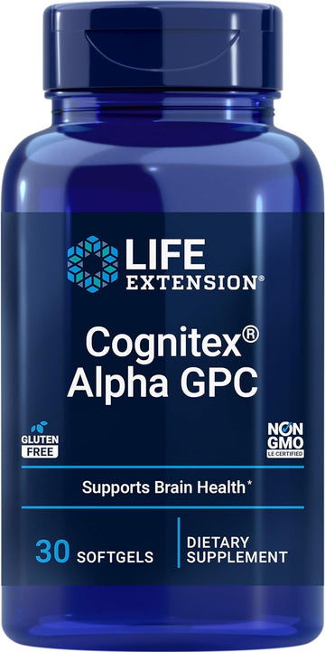 Life Extension Cognitex Alpha GPC – Alpha-Glyceryl Phosphoryl Choline, Phosphatidylserine, Blueberry Extract – A Strong Foundation for Cognitive Health – Non-GMO, Gluten-Free – 30 Softgels