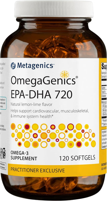 Metagenics OmegaGenics EPA-DHA 720- Omega-3 Fish Oil Supplement - for Heart Health, Musculoskeletal Health & Immune System Health* - with DHA & EPA - 120 Softgels