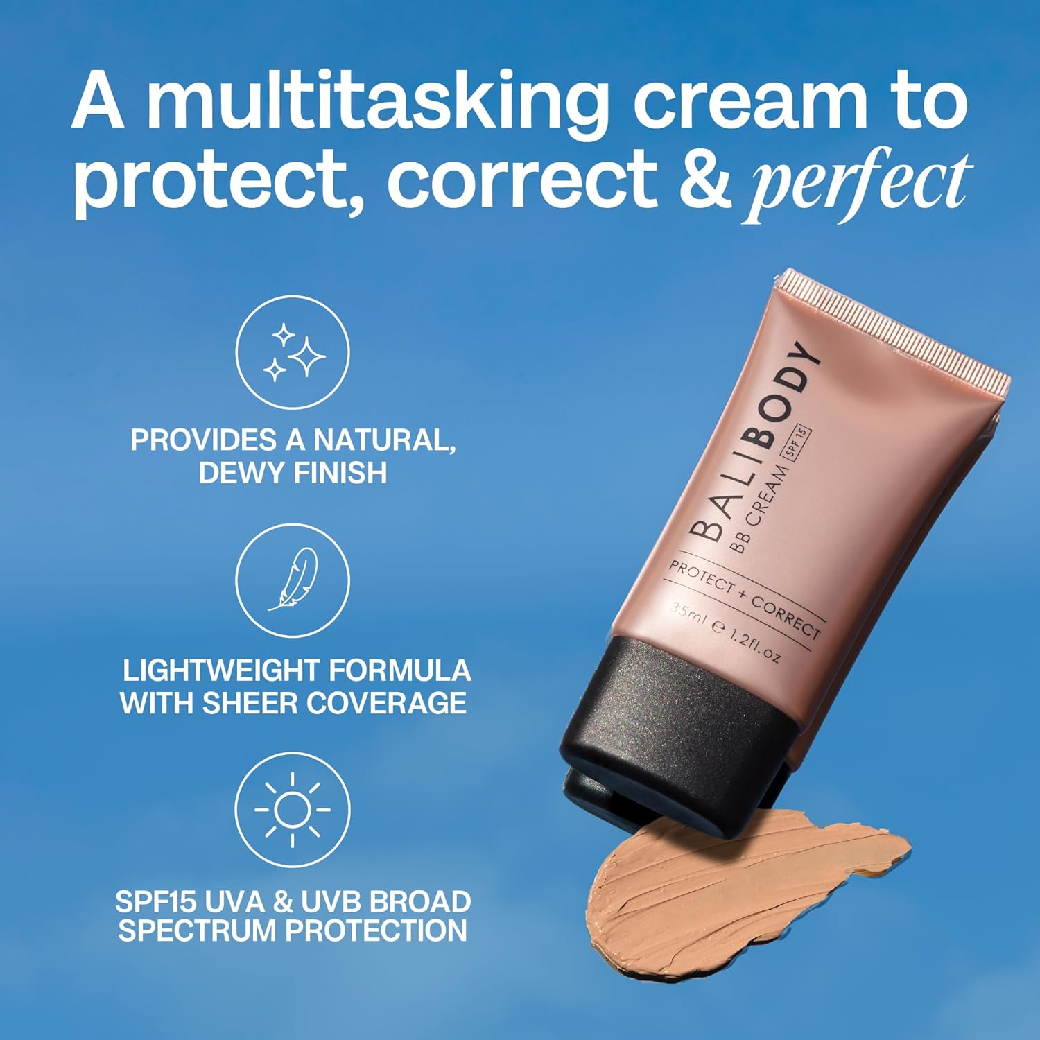 Bali Body BB Cream SPF15 - Natural Shade | Tinted Sheer Face Cream with Hyaluronic Acid & Marine Collagen | Paraben Free, For All Skin Types | Vegan, Cruelty Free Australian Made (35 ml/1.2 fl oz) : Amazon.co.uk: Beauty