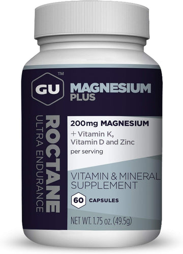 Gu Energy Roctane Magnesium Plus Capsules With Vitamin K, D And Zinc, Informed Choice, Recovery Support After Any Workout, 60-Count Bottle (1-Month Supply)