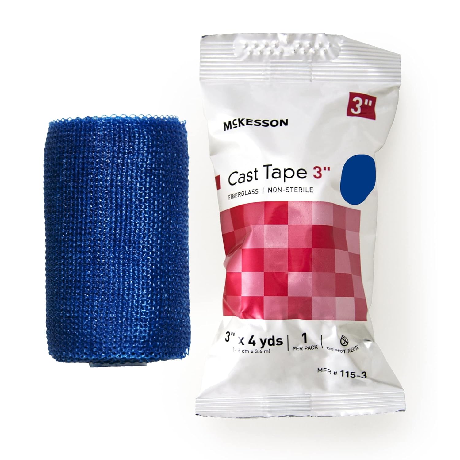 Mckesson Cast Tape, Fiberglass, Blue, 3 In X 4 Yds, 1 Count, 10 Packs, 10 Total