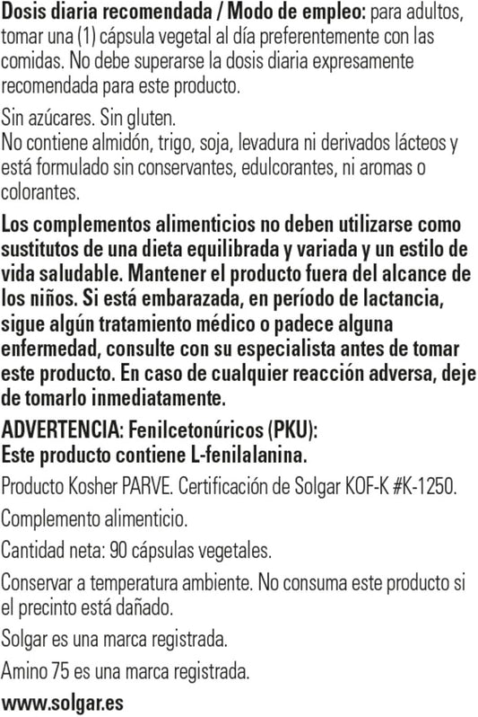 Solgar Essential Amino Complex, 90 Vegetable Capsules - Free Form Essential Amino Acids - Non-Gmo, Vegan, Gluten Free, Dairy Free, Kosher - 90 Servings