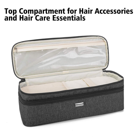 Teamoy Double-Layer Travel Storage Bag Compatible With Revlon One-Step Hair Dryer And Volumizer Hot Air Brush And Attachments, Black(Bag Only)