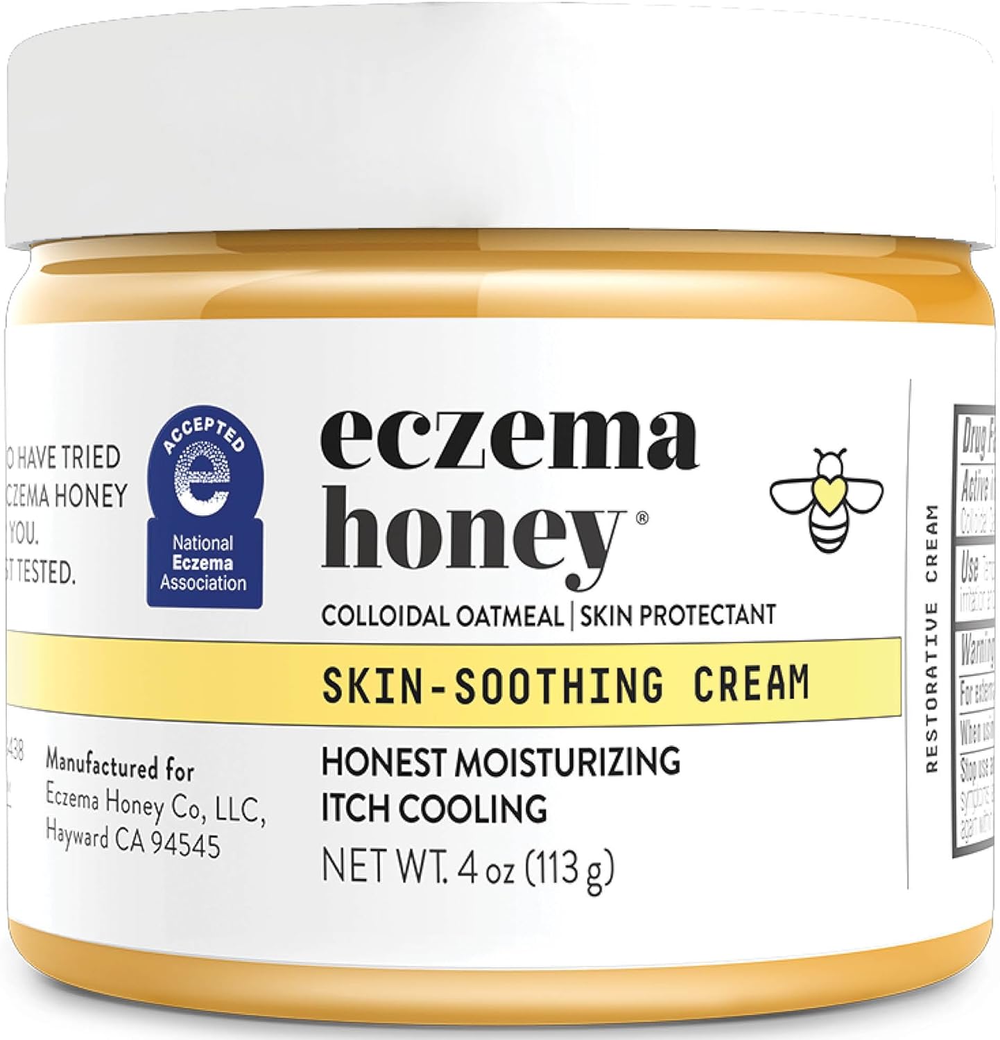 ECZEMA HONEY Original Skin-Soothing Cream - Organic Hand & Body Eczema Relief - Natural Honey Lotion for Dry, Itchy, & Irritable Skin (4 Oz)