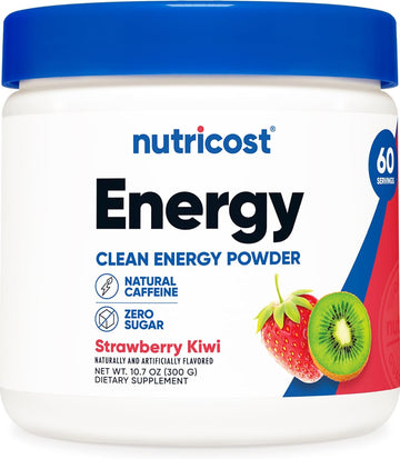 Nutricost Energy Complex (Strawberry Kiwi) (60 Servings) - Clean Energy Powder, 300g Dietary Supplement