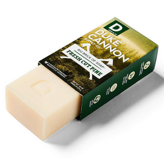 Duke Cannon Supply Co. - Great American Frontier Men'S Big Brick Of Soap, Fresh Cut Pine (10 Oz) Superior Grade Soap Bar With Unique, Outdoor, Masculine Scents - Fresh Cut Pine, Modern Invigorating