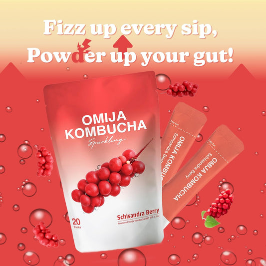 Kombucha Powder | Schisandra Berry Omija 20T | Kombucha Drink Probiotic Soda Urban Kombucha Synergy Scoby Kombucha Starter Kit Adaptogen Drink Health Ade Kombucha Tea Bubbly