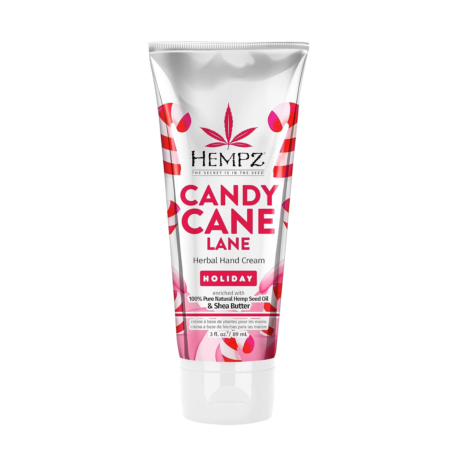 Hempz Limited Edition Candy Cane Lane Hand Cream Lotion (3 Oz) – Mini Holiday Scented Travel Cream Skin Care For Women & Men, Made With Shea Butter For Combatting Dry Hands While Travelling