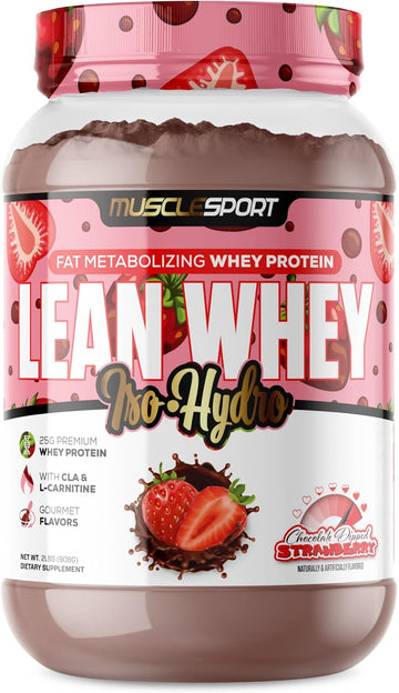 Musclesport Lean Whey Revolution™, Whey Protein Isolate With Hydrolyzed Whey - Low Calorie, Low Carb, Low Fat, Incredible Flavors - 25G Protein Per Scoop (2Lb, Chocolate Dipped Strawberry)