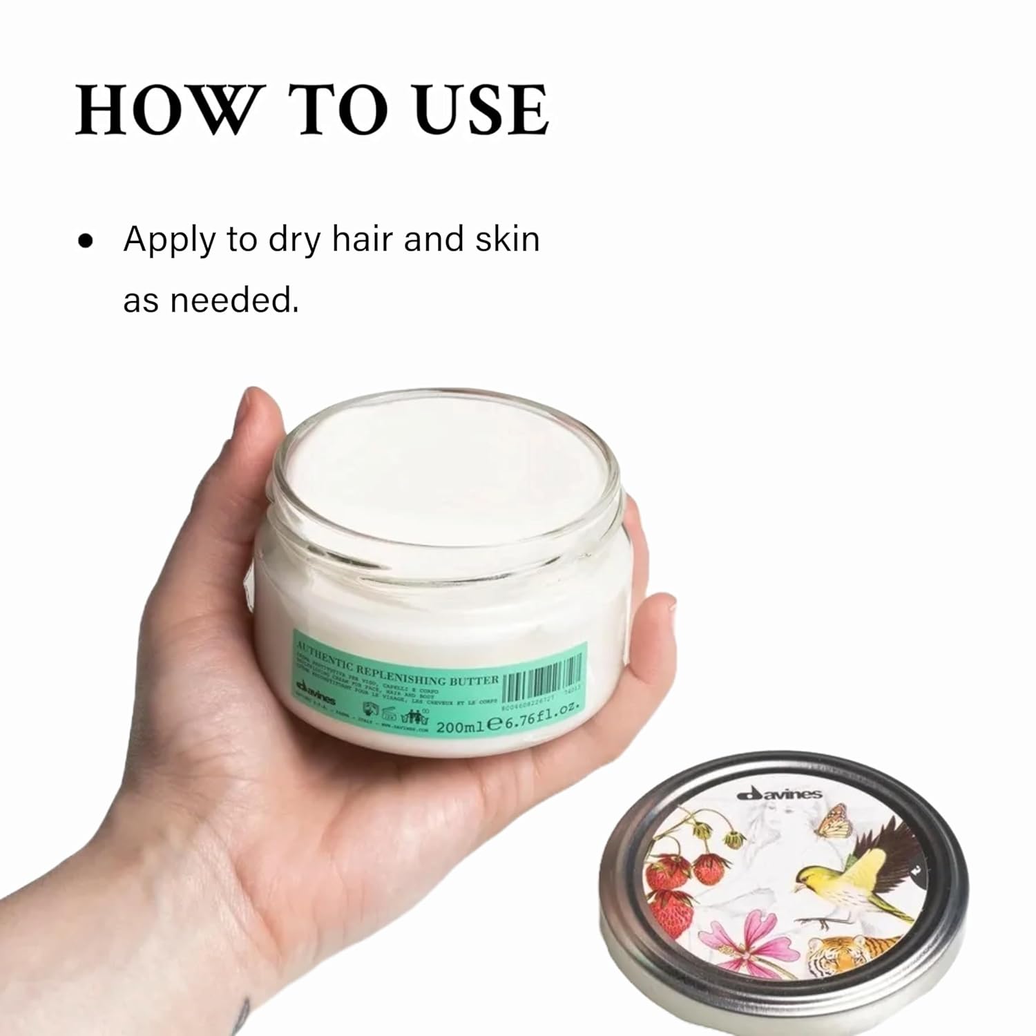 Davines Authentic Replenishing Butter Delicate And Deep Nourishing For Hair, Skin And Body Moisturize And Hydrate, 6.76 Fl Oz : Beauty & Personal Care