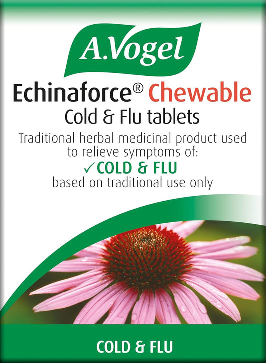 A.Vogel Echinaforce Chewable Cold & Flu Tablets | Relieve Cold & Flu Symptoms | Extracts Of Fresh Echinacea | 40 Tablets