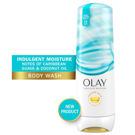 Olay Indulgent Moisture Body Wash For Women, Infused With Vitamin B3, Notes Of Caribbean Guava And Coconut Scent, 20 Fl Oz