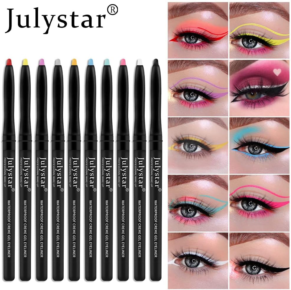 Julystar Color Eyeliner Gel Pen, Ultra-Thin Eyeliner, Waterproof, Oil-Proof And Non-Smudge Lasting Eyeliner (07#)
