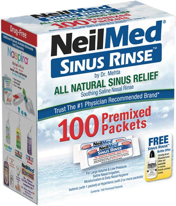 Neilmed Sinus Rinse - Nasal Rinse Refill Kit - 100 per Box : Health & Household