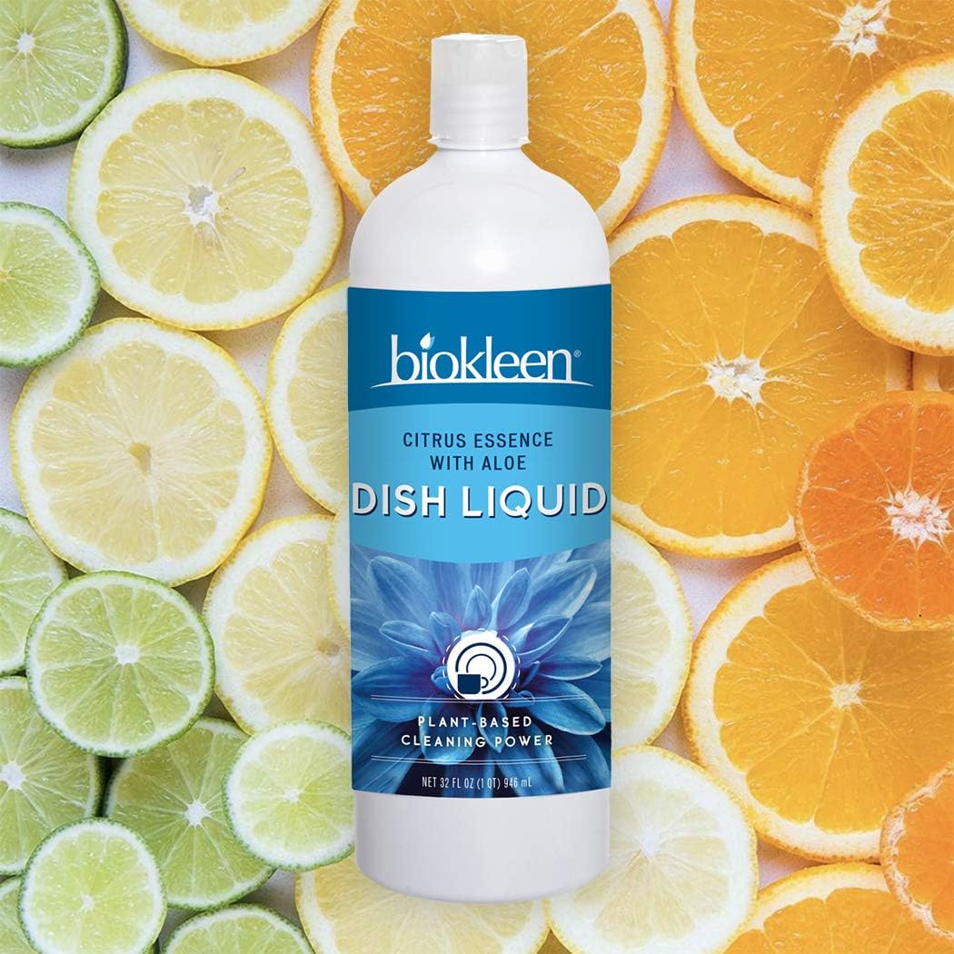 Biokleen Dish Liquid Soap, Dishwashing, Hand Moisturizing, Eco-Friendly, Non-Toxic, Plant-Based, No Artificial Fragrance, Colors or Preservatives, Citrus & Aloe, 32 Ounces (Pack of 12) : Health & Household