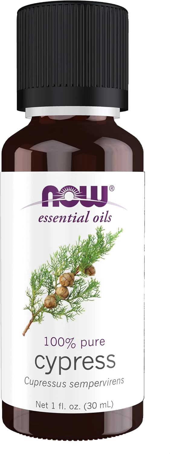 Now Essential Oils, Cypress Oil, Balancing Aromatherapy Scent, Steam Distilled, 100% Pure, Vegan, Child Resistant Cap, 1-