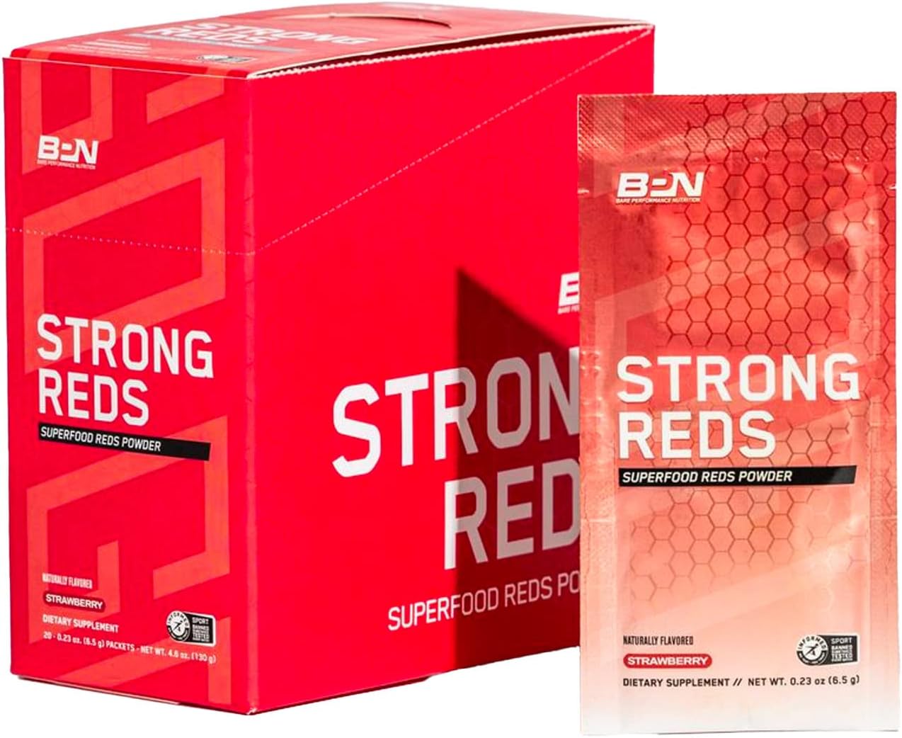 BARE PERFORMANCE NUTRITION, BPN Strong Reds Go Packs, Strawberry