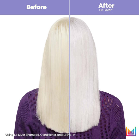 Matrix So Silver All-In-One Leave-In Toning Spray | Neutralizes Yellow, Brassy Tones | Nourishes Hair And Controls Frizz| For Color Treated Hair | 6.8 Fl. Oz