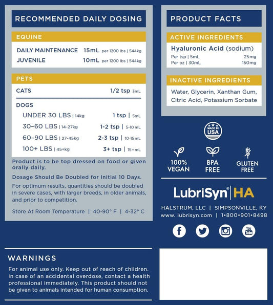 LubriSynHA Pet & Equine Quart, 32oz : Horse Nutritional Supplements And Remedies : Pet Supplies