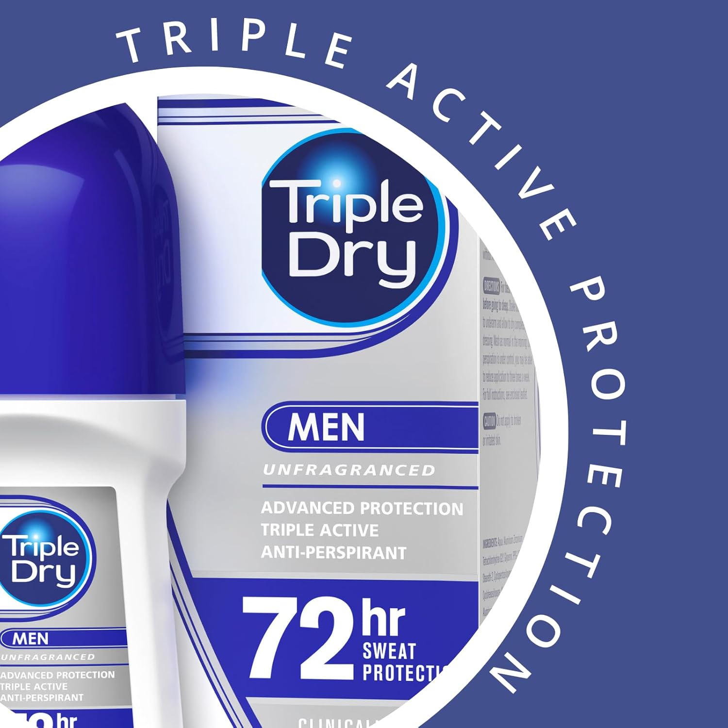 Triple Dry Men | Anti-Perspirant Roll On 50ml | 72-Hour Protection Against Excessive Sweating | Fights Odour | Triple Active Formula | Fragrance-Free | Clinically Proven | Male : Amazon.co.uk: Beauty