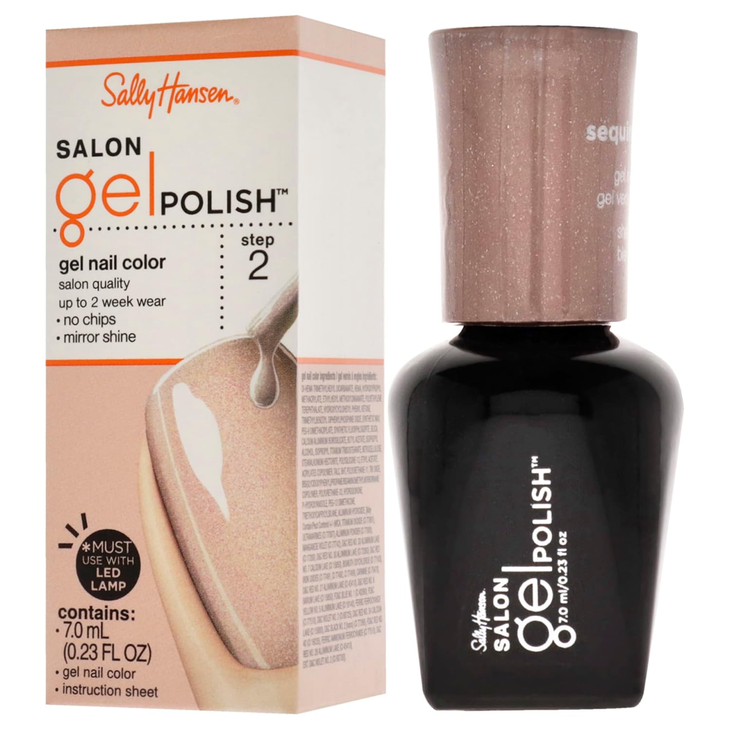 Sally Hansen Salon Gel Polish - 175 Sequin Stiletto Nail Polish Women 0.23 oz : Beauty & Personal Care