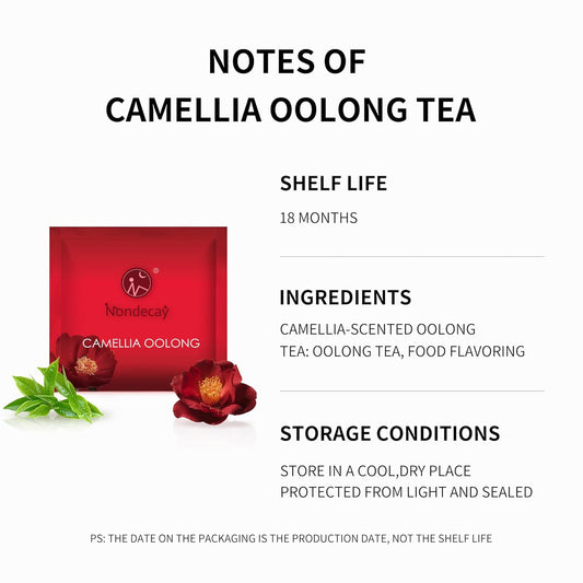 Camellia Oolong|Nondecay Tea Sampler With 7 Pyramid Tea Infuser Bags - Fruit, Herb And Flower Tea For Cold Brew & Hot Brew, Birthday, Hostess And Co-Worker Fall Gifts