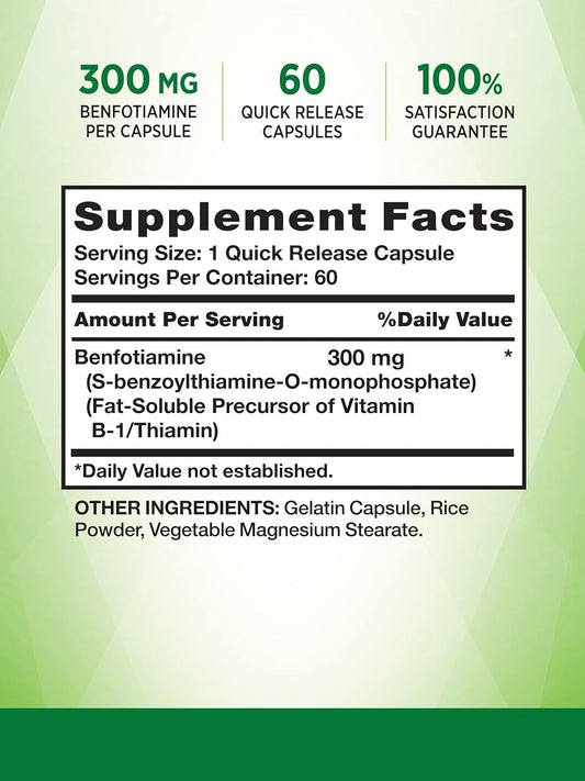 Nature'S Truth Benfotiamine | 300Mg | 60 Count | Non-Gmo And Gluten Free Supplement | Vitamin B1 Precursor