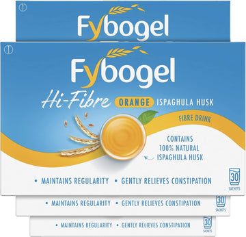 4 X Fybogel Hi-Fibre Lemon Natural Fibre Drink 10 Sachets