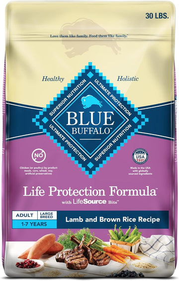 Blue Buffalo Life Protection Formula Large Breed Adult Dry Dog Food, Promotes Joint Health And Lean Muscles, Made With Natural Ingredients, Lamb & Brown Rice Recipe, 30-Lb. Bag