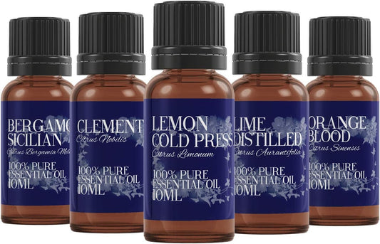 Mystic Moments | Essential Oils of Italy Essential Oil Gift Starter Pack 5x10ml | Bergamot Sicilian, Clementine, Lemon Cold Pressed, Lime Distilled, Orange Blood | Perfect as a gift