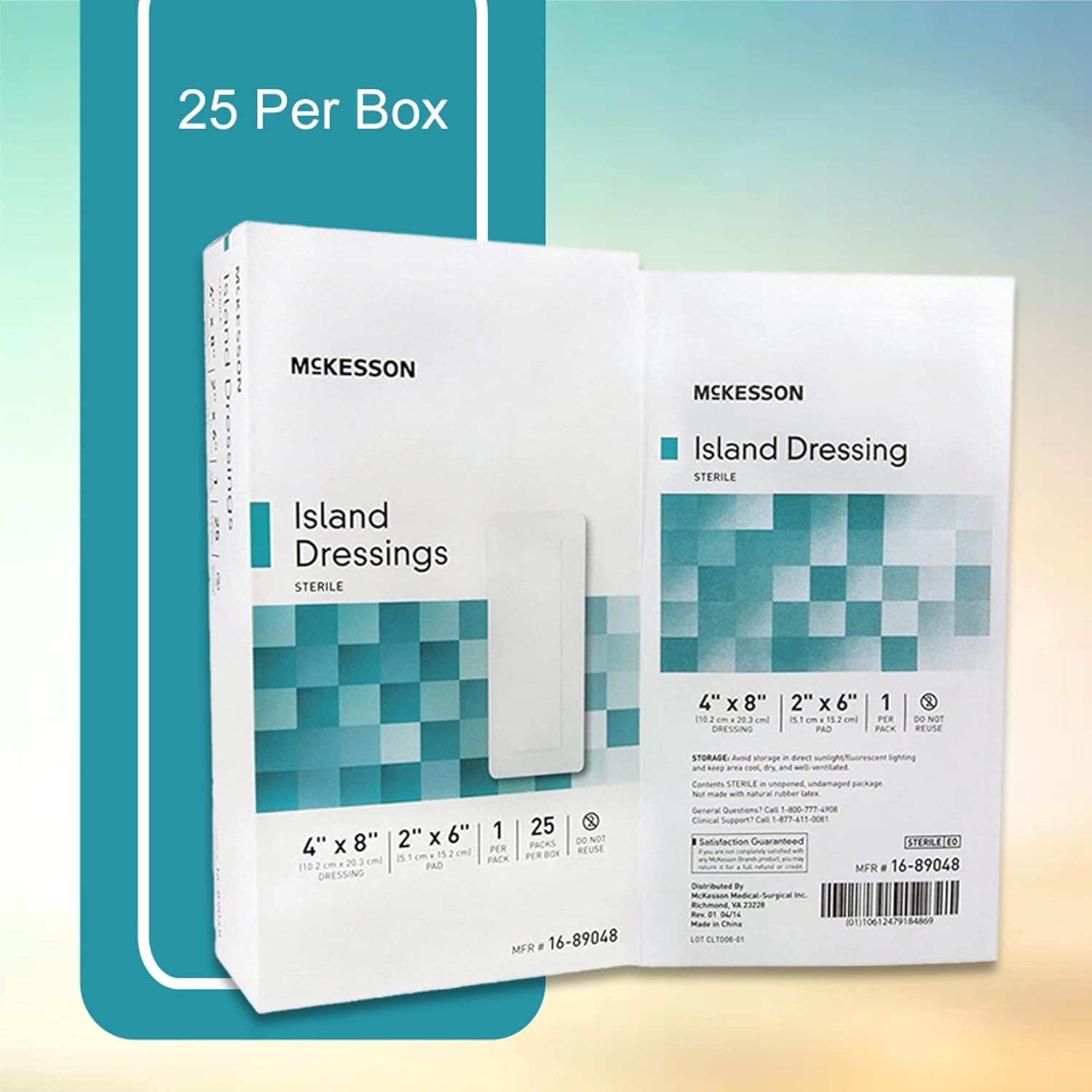 McKesson Island Dressing, Sterile, Polypropylene/Rayon, 4 in x 8 in, 25 Count, 1 Pack : Health & Household