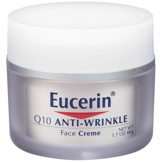 Eucerin Q10 Anti-Wrinkle Face Cream, Unscented Face Cream For Sensitive Skin, 1.7 Oz Jar