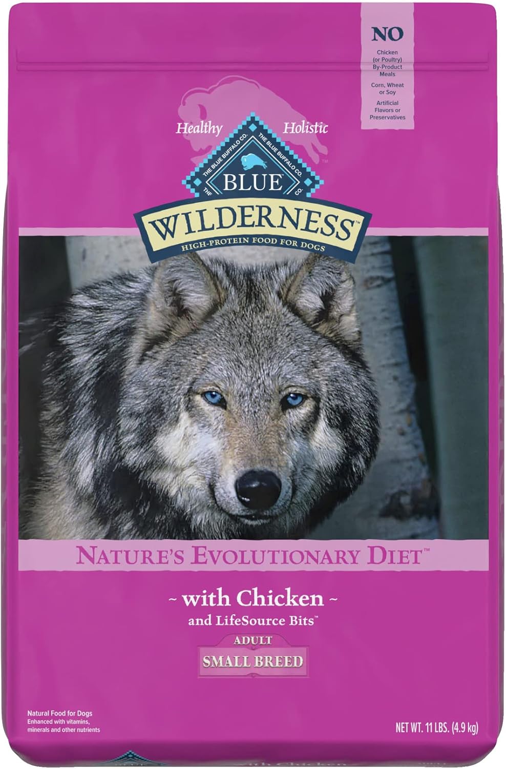 Blue Buffalo Wilderness High Protein, Natural Adult Small Breed Dry Dog Food, Chicken 11-Lb