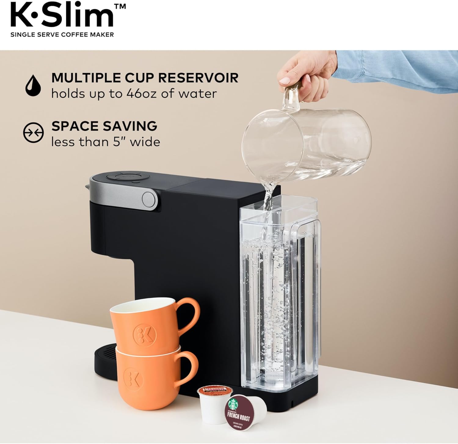 Keurig K- Slim Single Serve K-Cup Pod Coffee Maker, Multistream Technology, Black: Home & Kitchen