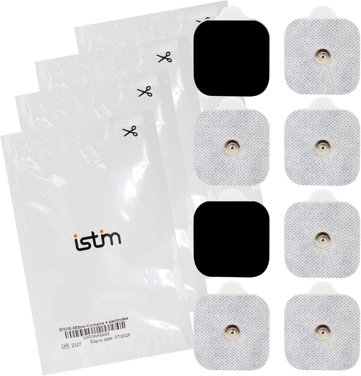 Med-Fit Self-Adhesive Pads - Universal Studded Electrode Pads To Fit Virtually All Tens Machines - Target Small Or Large Painful Areas - 16 Pack. Stud Size 3.5Mm