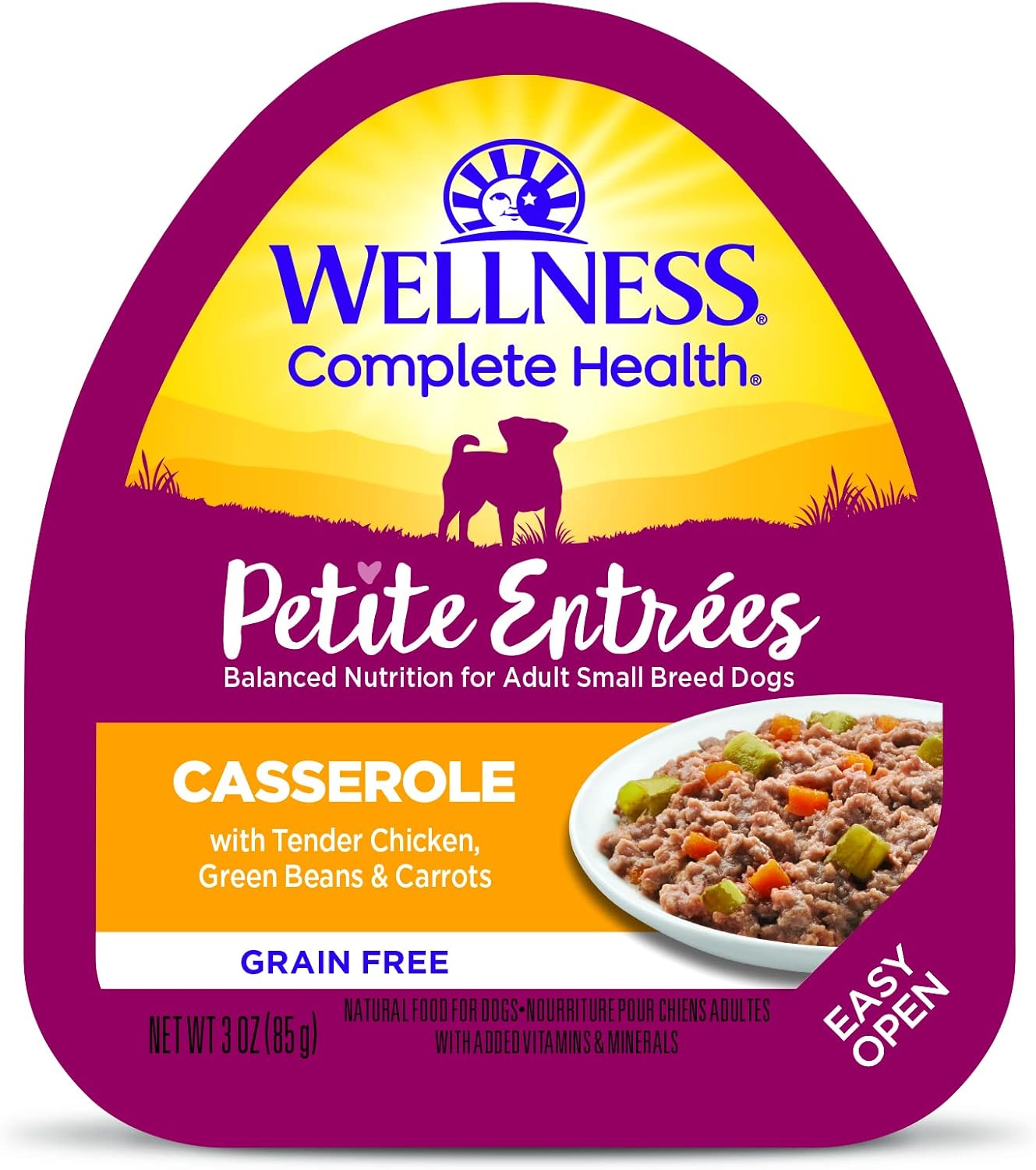 Wellness Petite Entrées Casserole With Tender Chicken, Green Beans & Carrots, 3-Ounce Cup (Pack Of 12)