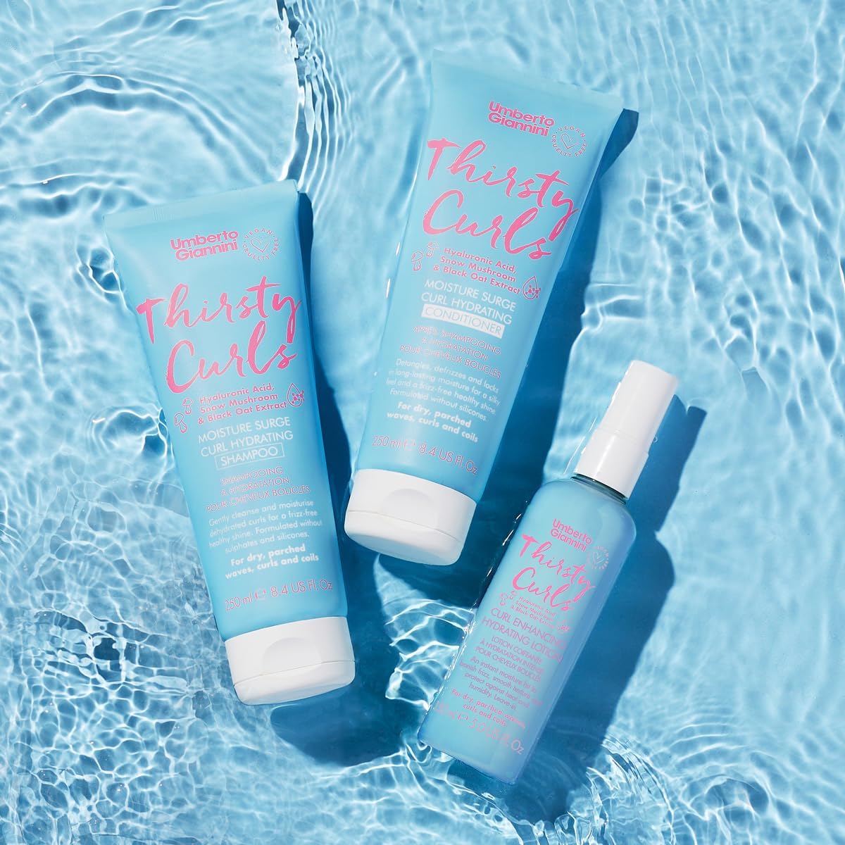 Umberto Giannini Thirsty Curls Curl Kit - Hydrating Shampoo & Conditioner, Overnight Treatment Mask & Curl Styling Lotion - for Dry & Dehydrated Curls, 860.0 millilitre : Amazon.co.uk: Beauty