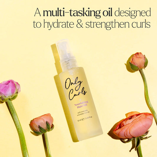Only Curls Nourishing Hair Oil 50Ml – Lightweight, Frizz-Control Oil For Hydrated, Shiny, And Healthy Curls – Vegan & Cruelty-Free