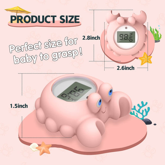 BabyElf Baby Bath Bathtub Thermometer for Infant - Safety Bath Tub Water Temperature Digital Thermometer - Floating Bathing Toy Gift for Kids Newborn Mother with Flashing Temperature Warning